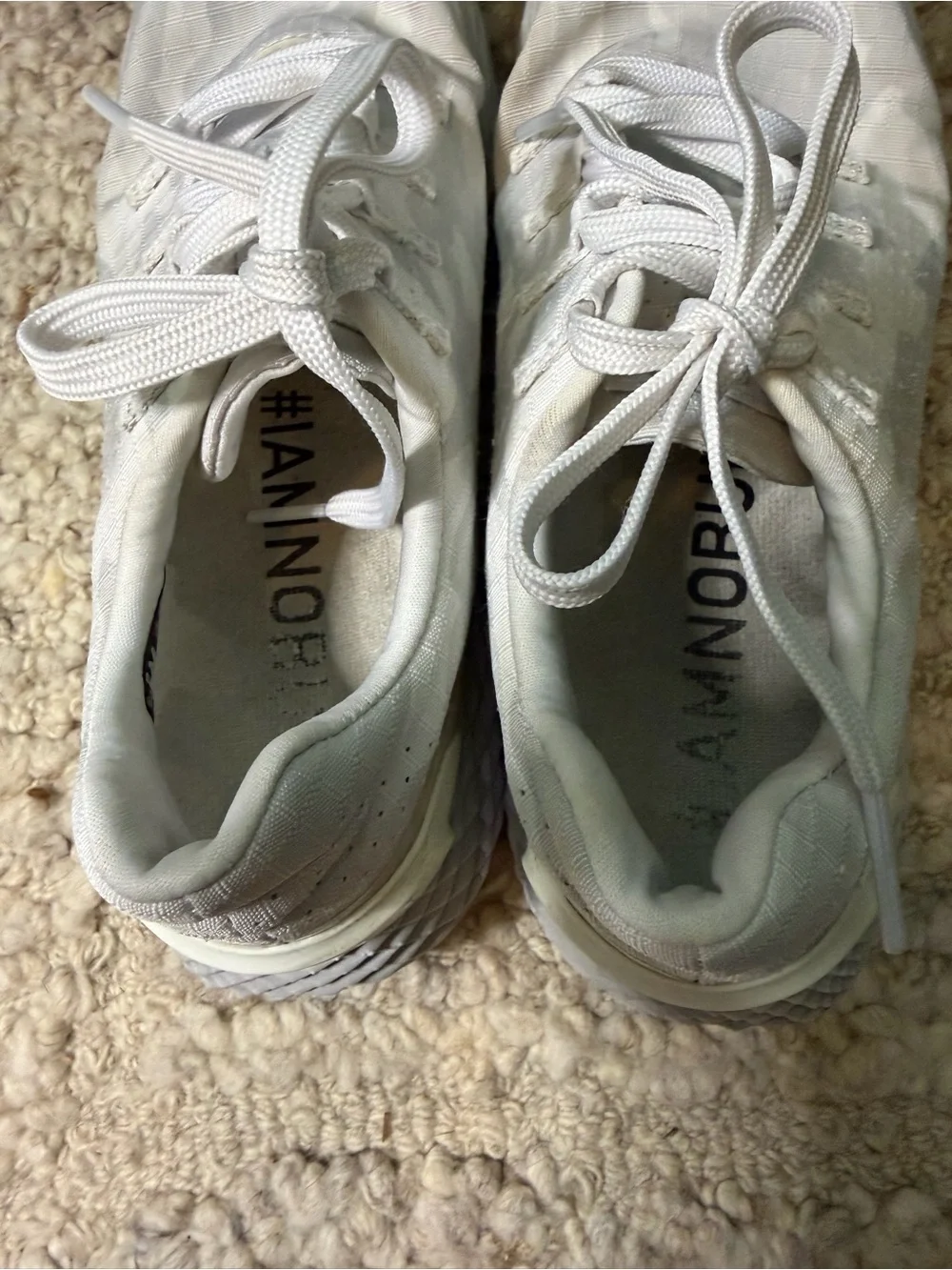 NOBULL White Camo Women's Athletic Sneakers with Gum Toe Accent